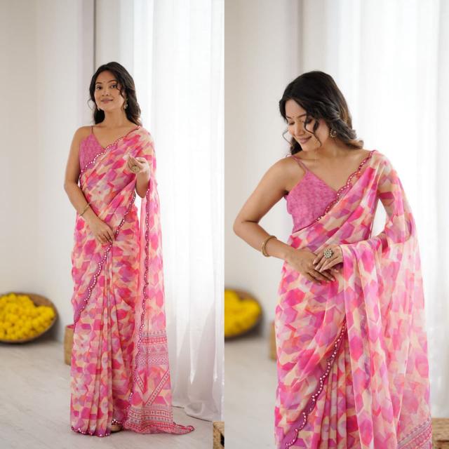 GC soft georgette silk saree shopping in surat