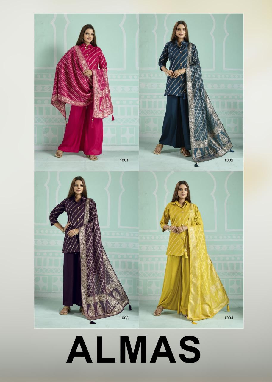 Shorya almas kurti plazzo dupatta set wholesale market in surat with price